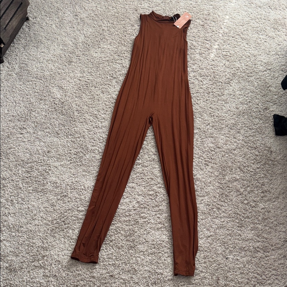 Women's Brown Wide-Leg Jumpsuit